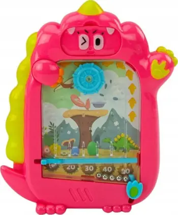 Lojë vizatimi me dinosaur 2 në 1, tabelë vizatimi, lojë me toptha, rozë