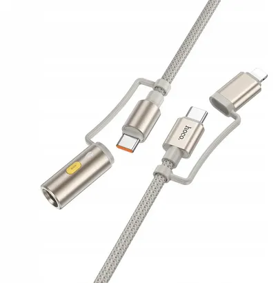 Kabllo karikues makine Hoco All in One, USB C Lightning në USB C, 60W, gri - 1