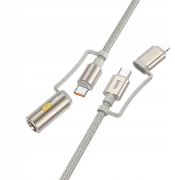 Kabllo karikues makine Hoco All in One, USB C Lightning në USB C, 60W, gri