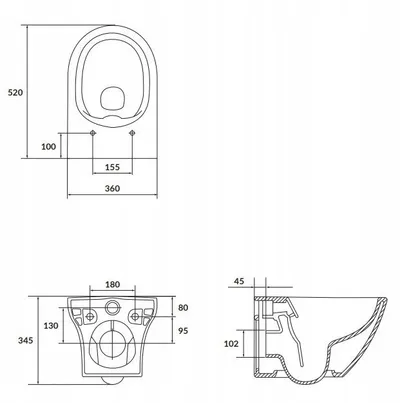 WC i varur Cersanit Larga K120-003, CleanOn, Euro White - 3