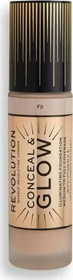 Fondatinë Makeup Revolution London Conceal and Glow, 23ml, nuancë F2