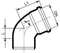 Lok Elbow Magnaplast Ultra dBB 75mm, kënd 15°, portokalli - 2