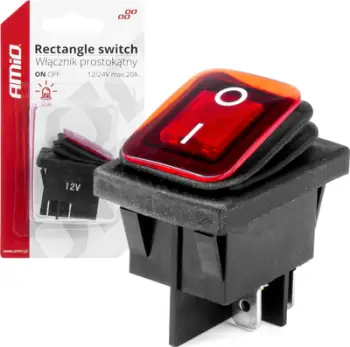 Çelës drejtkëndor i ndriçuar Amio AMI-03092, 12V 24V, 20A, i zi