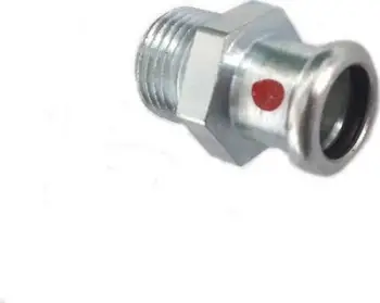 Kupë lidhëse tranzicionale SANHA Therm ZWxGZ 15x1/2, çelik karboni, e galvanizuar, argjendtë