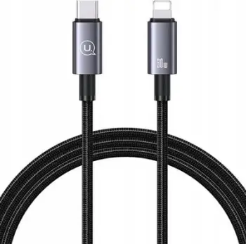 Kabllo karikimi Usams SJ662 USB C në Lightning, 30W, 1.2m, çelik