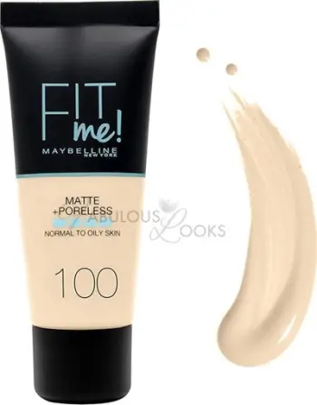 Fondatinë Maybelline Fit Me Matte Poreless, 100 Warm Ivory, 30ml
