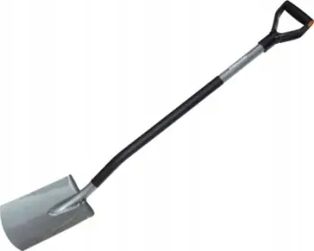 Lopatë kopshti Fiskars Ergonomic Straight Spade 1067512, teh i drejtë, dorezë ergonomike, portokalli