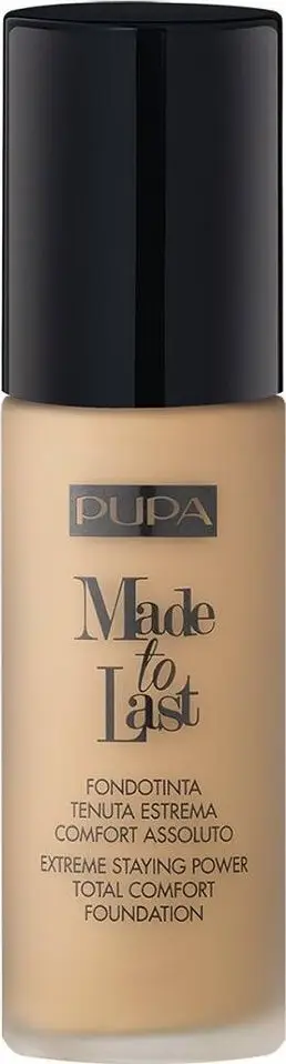Fondatinë Pupa Made to Last SPF 10, 30ml, mbulim i plotë, nuanca 003 Dark Ivory