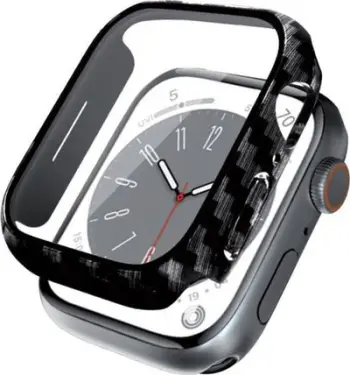 Mbulesë Crong Hybrid Case për Apple Watch 41mm, me xham të integruar, karbon