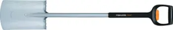 Lopatë kopshti Fiskars Xact Telescopic Rounded Spade, me bisht teleskopik, dorezë SoftGrip, gri
