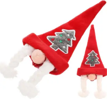 Mbulesë dekorative Krishtlindjesh Saska Christmas Mrs Claus, për shishe takëme dhe peceta, poliestër, e kuqe
