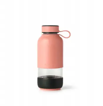 Shishe uji Lékué On The Go, 0.5L, xham borosilikat, koral
