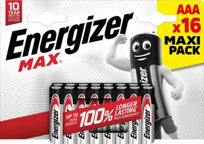 Bateri alkaline AAA Energizer Max, paketim 16 copë - 1