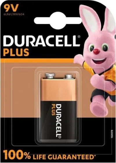 Bateri alkaline Duracell Plus 6LR61 MN1604, 9V - 1