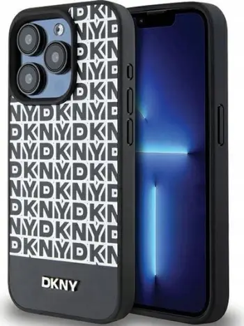 Mbulesë DKNY MagSafe për iPhone 15 Pro, lëkurë PU, e zezë