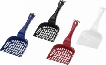 Lopatë për rërë maceje EBI Standard, vrima të mëdha, 26x10.5cm, përzierje ngjyrash
