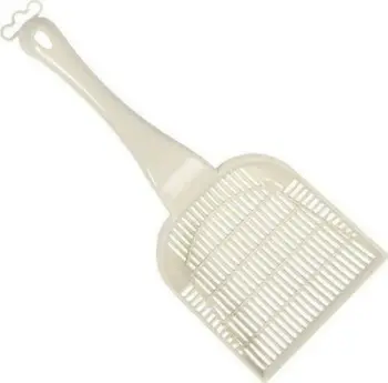 Lopatë rëre për mace EBI Zen, me vrima të vogla, 26x10.5x4cm, e bardhë