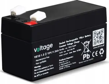 Bateri AGM VIPOW VE12-1.2, 12V, 1.2Ah, gri
