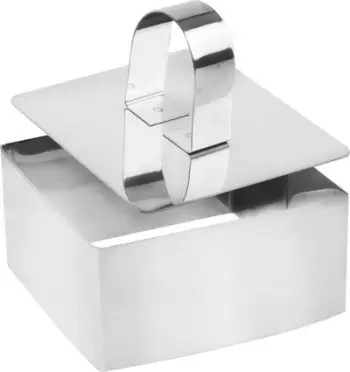 Formë kuzhine Orion RING, katrore 8 x 8 x 4 cm, çelik inox, argjend