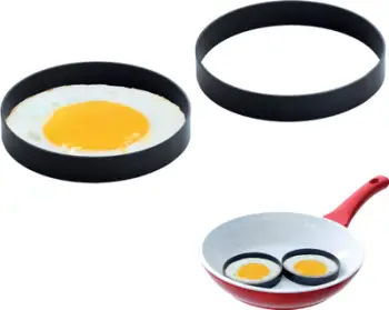 Forma gatimi rrethore për vezë dhe petulla, set 2 copë, inoks, argjend