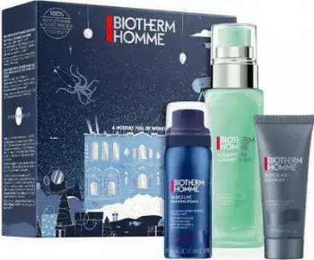 Set dhuratë për meshkuj Biotherm Homme Aqua Power, xhel pastrues 40ml, shkumë rroje 50ml, xhel hidratues 75ml