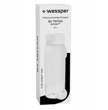 Shishe uji me filter Wessper B2 TRITAN Actitex, 700ml, e bardhë