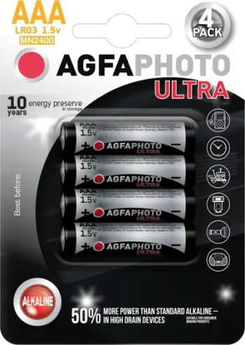 Bateri alkaline Agfa Ultra AAA R03, 4 copë
