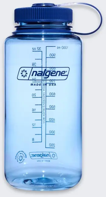 Shishe uji Nalgene Sustain 32oz Wide Mouth, plastike e ricikluar, baby blue