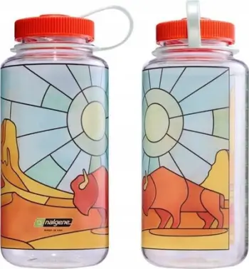 Shishe uji Nalgene Wide Mouth, 32oz, dizajn Stained Glass Desert, transparente