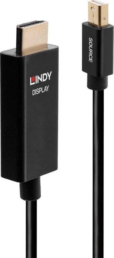 Kabllo Lindy Mini DisplayPort në HDMI 3m, 4K 60Hz, e zezë - 2