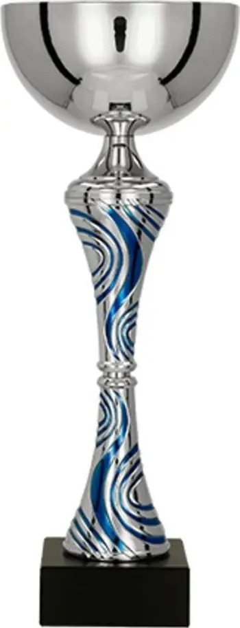 Kupë sportive Victoria Sport Metal Cup, 24.5cm, metal, argjend me blu