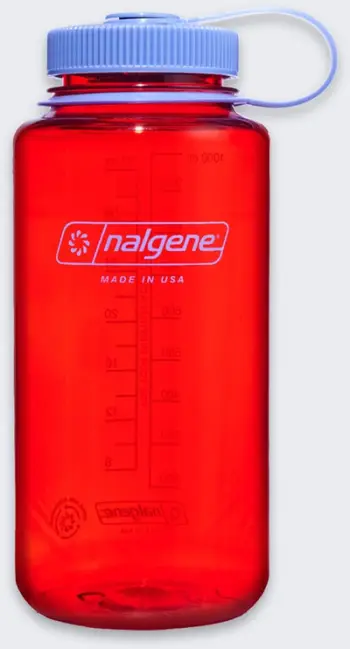 Shishe uji Nalgene Wide Mouth Sustain, 32oz, plastike pa BPA, ngjyrë portokalli