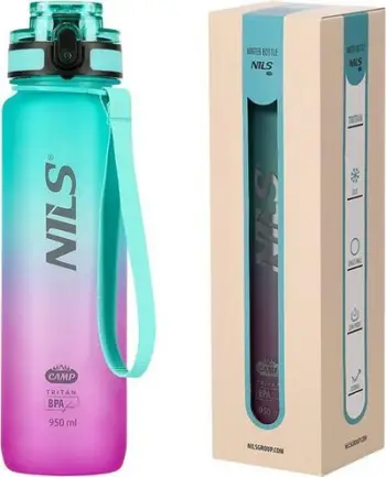 Shishe uji për shkollë Nils CAMP NCD04, 950ml, tritan, jeshile rozë