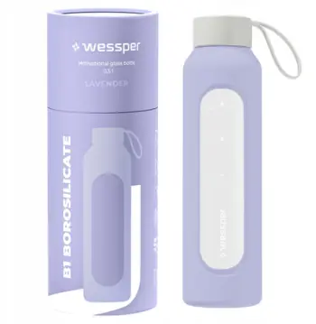 Shishe uji qelqi Wessper B1 Borosilicate, 0.5L, motivuese, Lavender