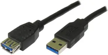 Kabllo Logo, USB-A - USB-A, 1.8 m, e zezë