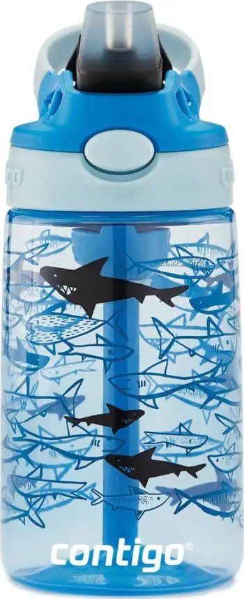 Shishe uji për fëmijë Contigo Easy Clean Autospout, 420ml, pa BPA, blu Sharks