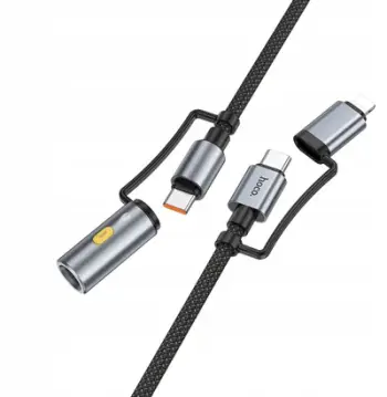 Kabllo makinë Hoco All in One, USB C Lightning, 60W, 1.2m, e zezë