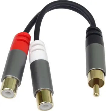 Kabllo ndarëse audio PremiumCord HQ, RCA M/F në 2x RCA M/F, 15 cm, e zezë