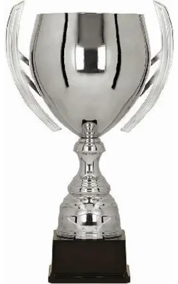 Kupë trofe metalike BATIKAS 1062E, 36cm, diametër 140mm, argjendtë