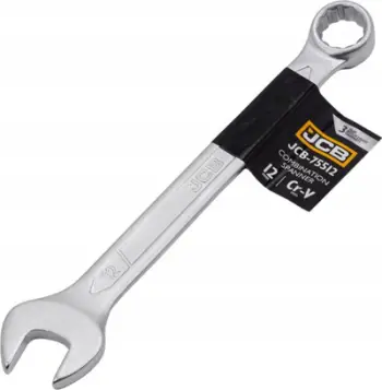 Çelës kombinues JCB Open-End Ring 12mm, çelik krom vanadium, përfundim satin
