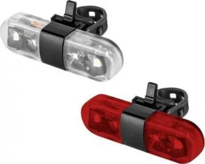 Set drita biçiklete Rebel, 4 LED, 60 lumen, e zezë - 1