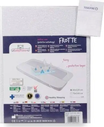 Mbulesë mbrojtëse dysheku Multitex Protector SAFE FROTTE 01, 80 x 160 cm, me llastik, e bardhë
