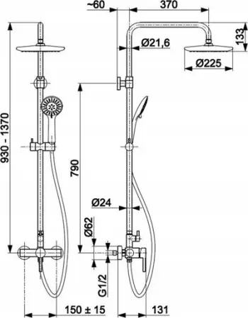 Set dushi Armatura Moza Shower Set 5036-910-00, kolonë dushi, krom