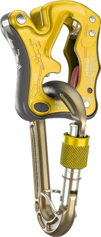Pajisje sigurimi Climbing Technology Click Up, për litar të vetëm, 115g, e verdhë