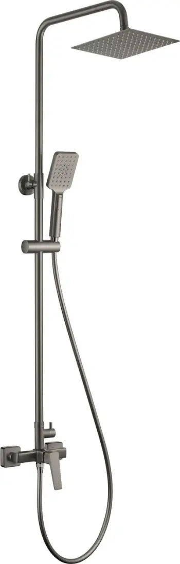 Set dushi Deante NQL D4XM, kokë rain shower, bateri dushi, Titanium