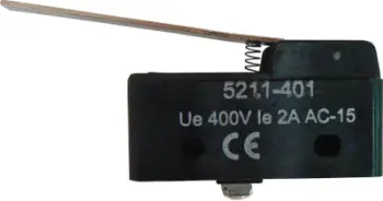 Çelës limitues miniaturë Promet W0-5211-401, 1NO 1NC, levë rrotulluese plastike