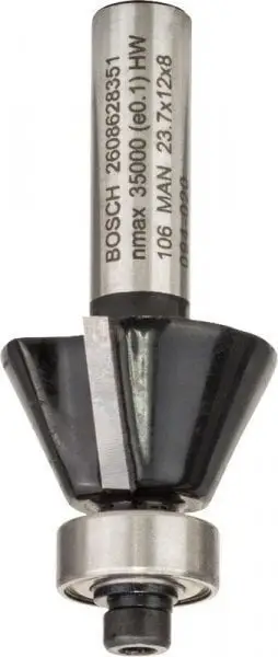 Frezë chamfer Bosch Accessories 2608628351, karbid, gjatësi 54 mm, diametër 23.7 mm