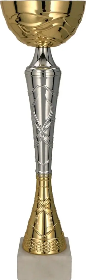 Kupë trofe Victoria Sport TUMA S 9215D, metal, ari dhe argjend