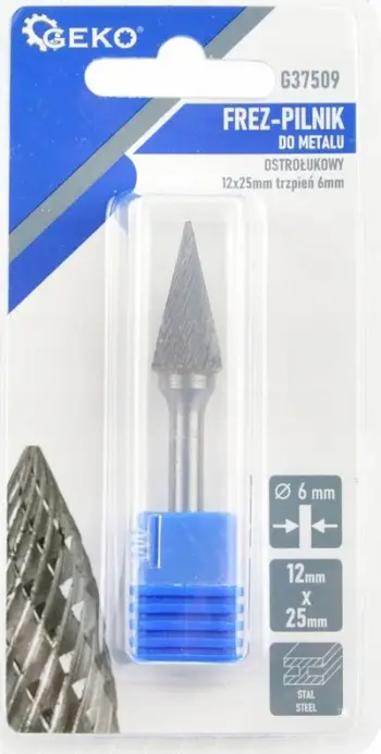 Freza rrotulluese për metal, tungsten karbid, 12x25mm, shank 6mm