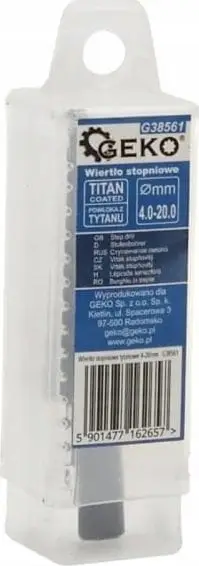 Freze graduale titanium Geko G38561, 4 20 mm, për metal dhe plastikë